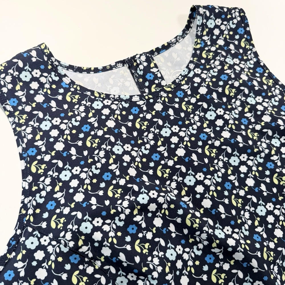 Addison Bay Dress Floral Sleeveless Luxe‎ Activewear XL Navy Msrp $138